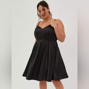 Elegant Black Satin Dress Torrid size 16 NWT